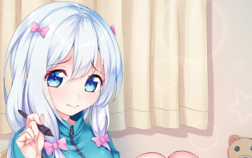 Картинка аниме eromanga-sensei фон взгляд девушка