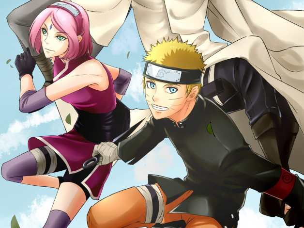 Обои картинки фото аниме, naruto, team, 7