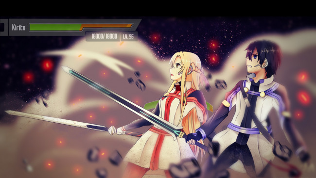 Обои картинки фото аниме, sword art online, мастера, меча, онлайн