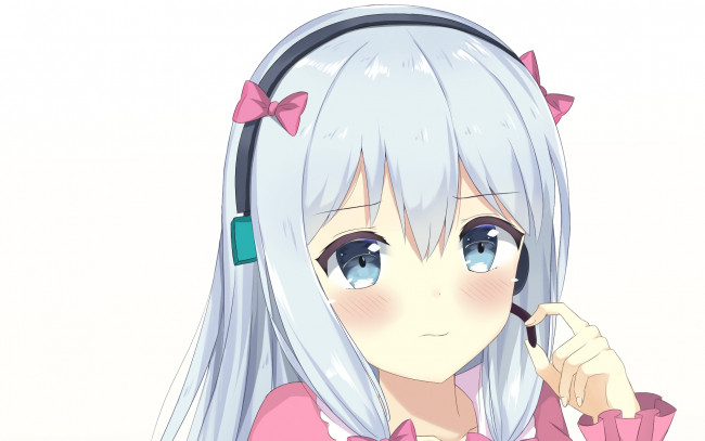Обои картинки фото аниме, eromanga-sensei, взгляд, фон, девушка