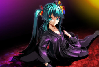 Картинка аниме vocaloid фон взгляд девушка