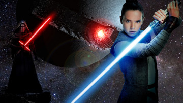 Картинка кино+фильмы star+wars+episode+ix +the+rise+of+skywalker звездные войны кайло рен рей starkiller lightsaber галактика космос фан арт