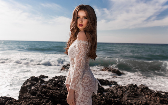 Обои картинки фото девушка в белом белье, девушки, - брюнетки,  шатенки, девушка, красивая, супер, секси, няша, нежная, классная, модница, лапочка, мадам, василина, непран