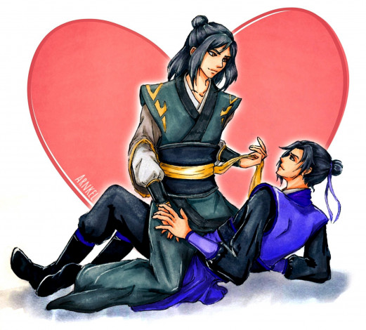 Обои картинки фото аниме, mo dao zu shi, не, хуайсан, цзян, чэн, сердце