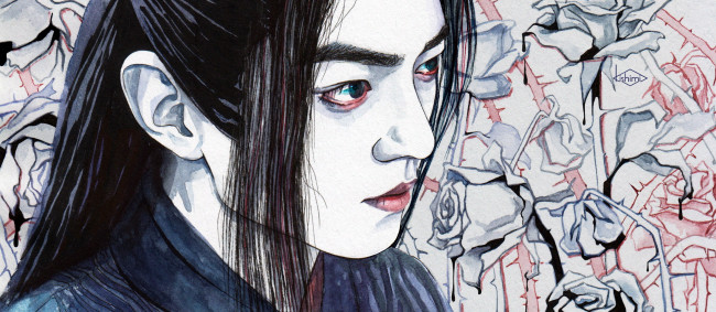 Обои картинки фото рисованное, кино,  мультфильмы, вэй, усянь, цветы, розы