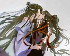 Картинка аниме mo+dao+zu+shi вэй усянь лань ванцзы поцелуй