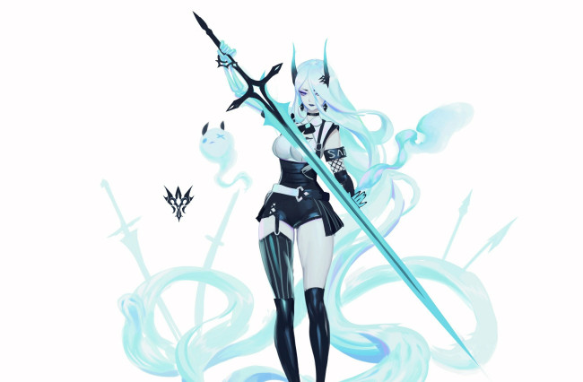 Обои картинки фото аниме, оружие,  техника,  технологии, девушка