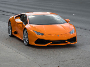 Картинка автомобили lamborghini оранжевый шоссе