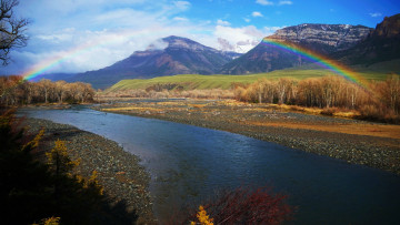 обоя south fork shoshone river, wyoming, природа, радуга, south, fork, shoshone, river