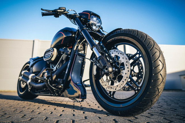 Обои картинки фото харлей, мотоциклы, harley-davidson, мотоцикл, байк, чёрный, thunderbike, customs