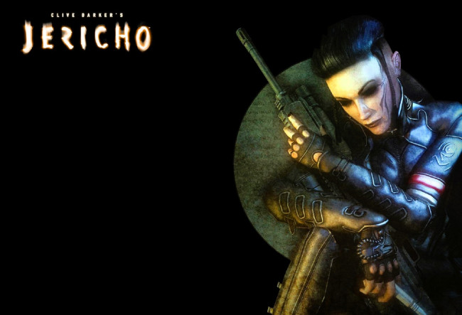 Обои картинки фото видео игры, clive barker`s jericho, девушка, костюм, рация