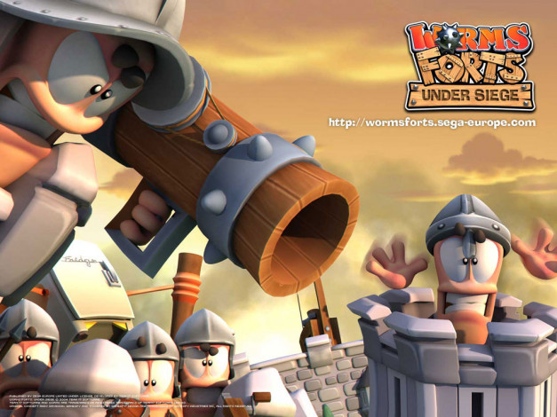 Обои картинки фото worms, forts, under, siege, видео, игры