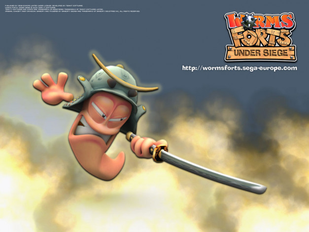 Обои картинки фото worms, forts, under, siege, видео, игры