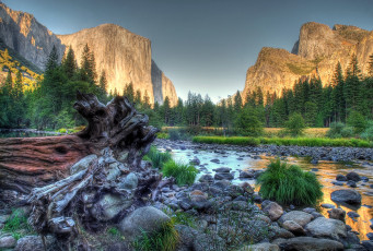 Картинка природа реки озера камни коряга горы река