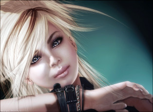 Картинка 3д графика portraits портрет девушка волосы блондинка