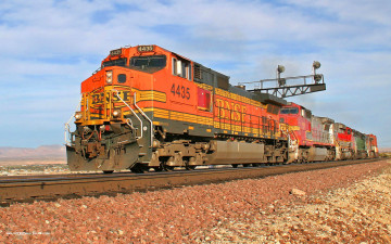 Картинка burlington northern техника поезда рельсы насыпь поезд