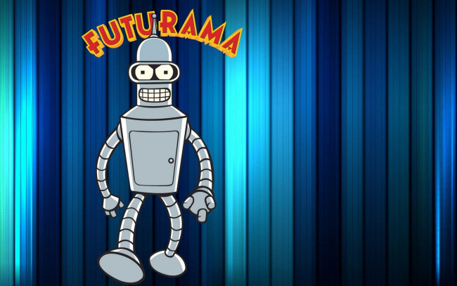 Обои картинки фото футурама, мультфильмы, futurama, робот, бендер, bender, bending, rodriguez, полосы