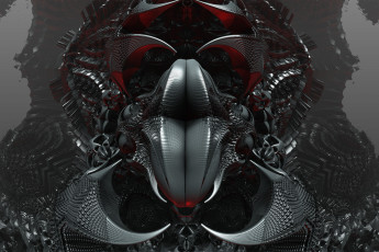 Картинка 3д графика fractal фракталы фон цвет узор