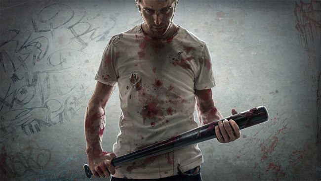 Обои картинки фото infestation, survivor, stories, the, war, видео, игры, кровь, бейсбольная, бита, парень
