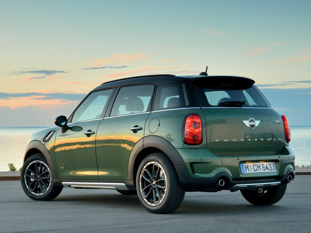Обои картинки фото автомобили, mini, зеленый, 2014г, cooper, s, countryman, r60