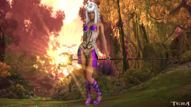 Обои картинки фото 3д графика, фантазия , fantasy, девушка, лес, жезл