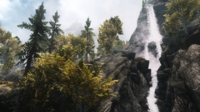 Обои картинки фото 3д графика, природа , nature, скала, водопад