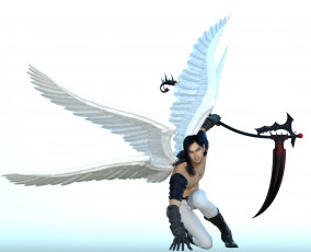 Картинка 3д+графика ангел+ angel мужчина ангел оружие фон взгляд