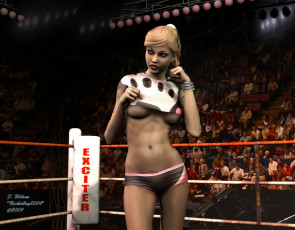 Картинка 3д+графика люди+ people ринг фон взгляд девушка