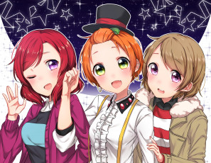 Картинка аниме love+live +school+idol+project love live school idol project девочки арт shio1205 umeno nishikino maki koizumi hanayo hoshizora rin