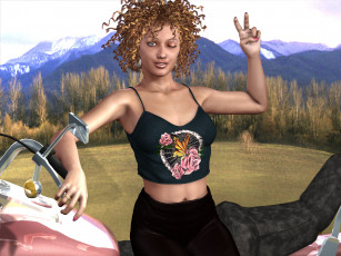 Картинка 3д+графика люди+ people взгляд фон девушка