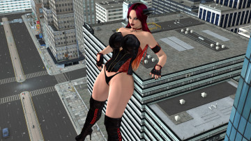 Картинка 3д+графика фантазия+ fantasy город фон взгляд девушка