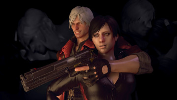 Картинка 3д+графика фантазия+ fantasy парень оружие взгляд фон девушка