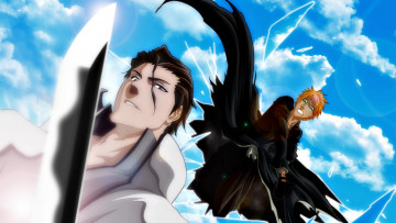 Картинка аниме bleach sosuke aizen kurosaki ichigo