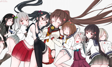 Картинка аниме kantai+collection kantai collection asashimo kancolle арт девушки hamakaze hatsushimo isokaze kasumi yahagi yamato yukikaze mitsudoue