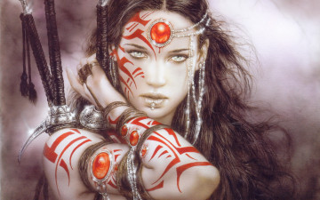 Картинка фэнтези _luis+royo jewels luis royo piercing girl