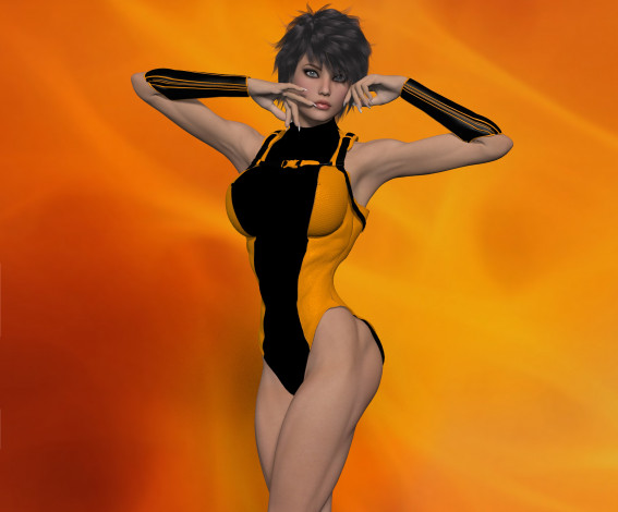 Обои картинки фото 3д графика, люди , people, фон, взгляд, девушка