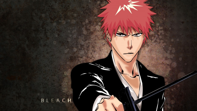 Обои картинки фото аниме, bleach, art, ichigo, kurosaki, shinigami, парень, блондин, меч