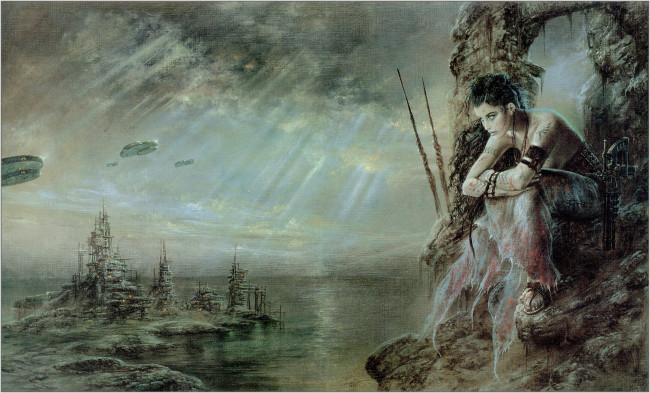 Обои картинки фото фэнтези, _luis royo, картина, luis, royo, painting, живопись, the, wait