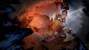 Картинка фэнтези маги +волшебники арт huge claw monk бой навык китай игра магия парень дхарма монах