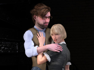 Картинка 3д+графика романтика+ romantics парень фон девушка взгляд