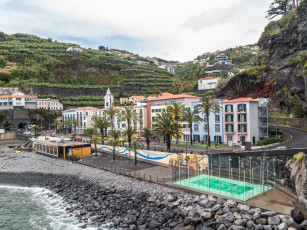 Картинка португалия города -+панорамы камни дома море берег