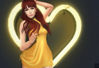 Картинка 3д+графика люди+ people девушка взгляд фон