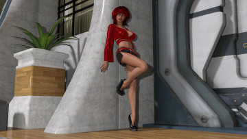 Картинка 3д+графика люди+ people взгляд фон девушки