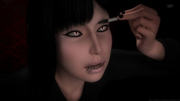 Картинка 3д+графика портрет+ portraits фон взгляд девушка