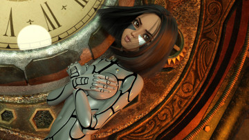 Картинка 3д+графика _science+fiction фон взгляд девушка