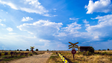 Картинка природа дороги проселочная дорога железнодорожный переезд