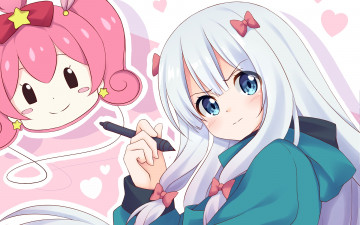 Картинка аниме eromanga-sensei фон взгляд девушка