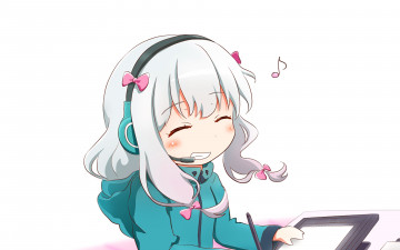 Картинка аниме eromanga-sensei взгляд фон девушка