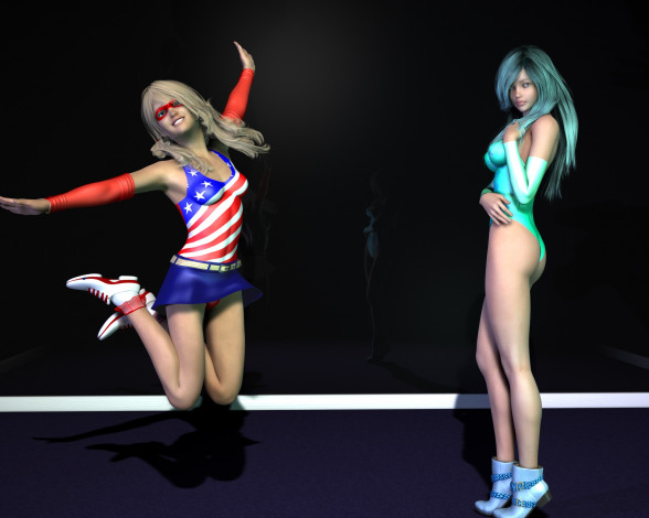 Обои картинки фото 3д графика, люди , people, взгляд, девушки, фон