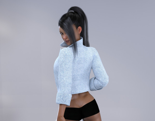 Обои картинки фото 3д графика, люди , people, девушка, фон, взгляд